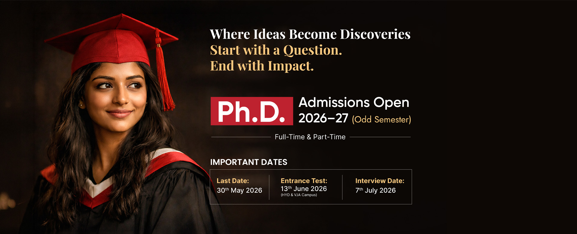 B.Tech, UG & PG Admissions 2026-27 AY 