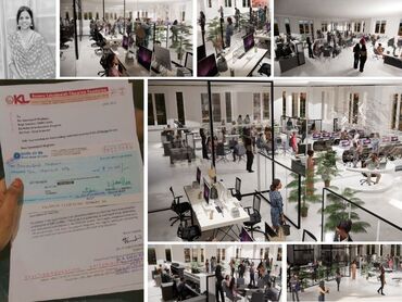 Two men in bicycle jerseys sitting outside at table having coffee