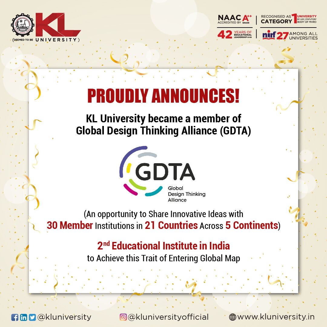 KL becomes 2nd in India to secure Membership with Global Design Thinking Alliance