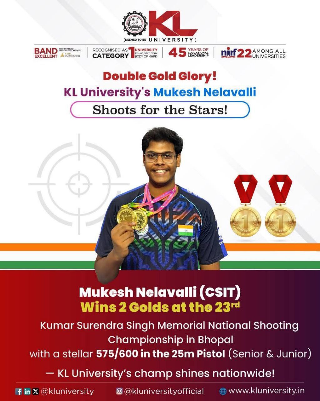 M Mukesh Nelavalli - National & International Shooting Champion