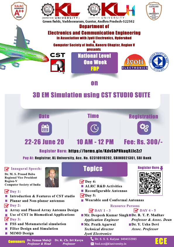 National level FDP  on '3D EM Simulation using CST STUDIO SUITE'