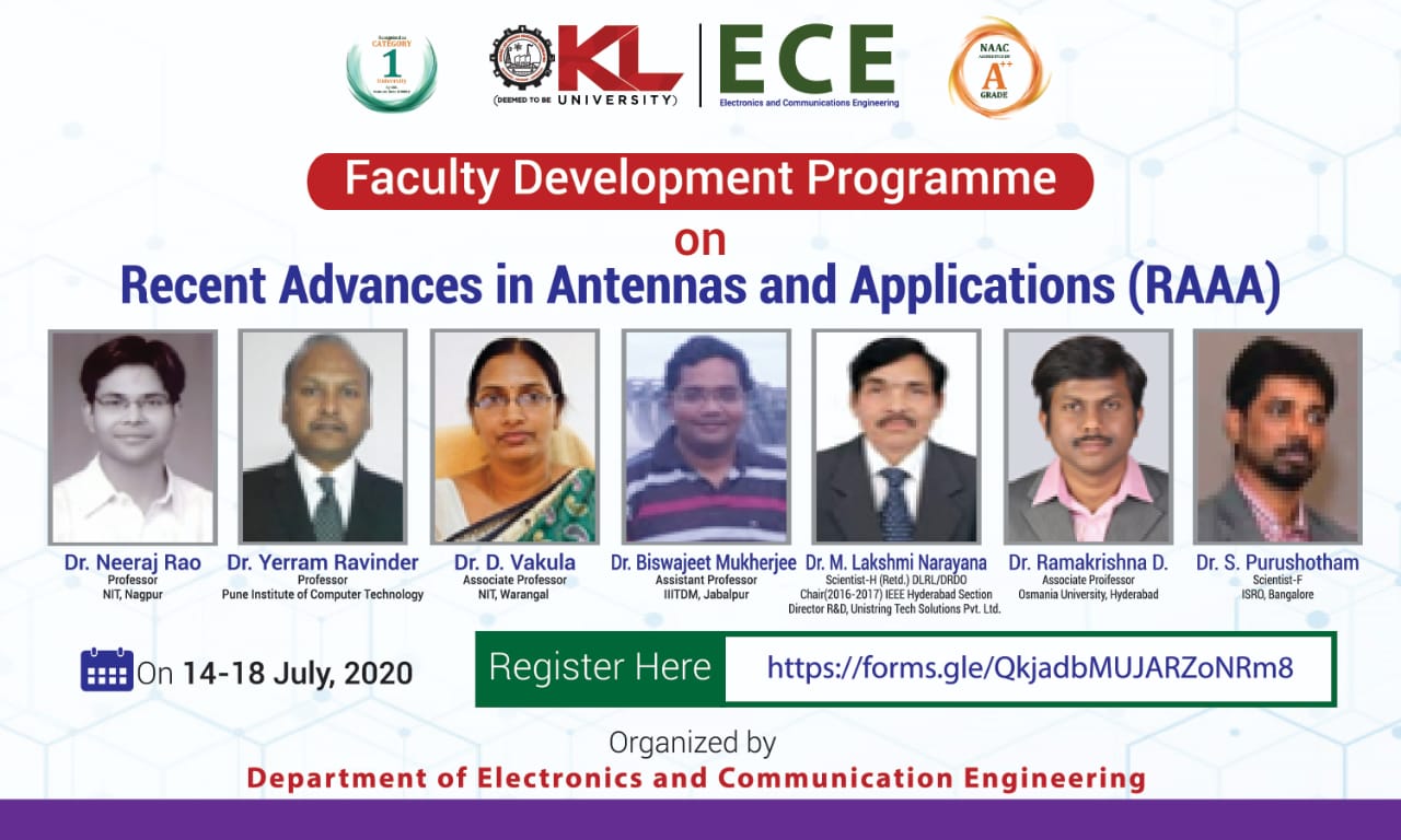 National level FDP on 'Recent Advances in Antennas and Applications(RAAA)' in association with IETE, Vijayawada Centre