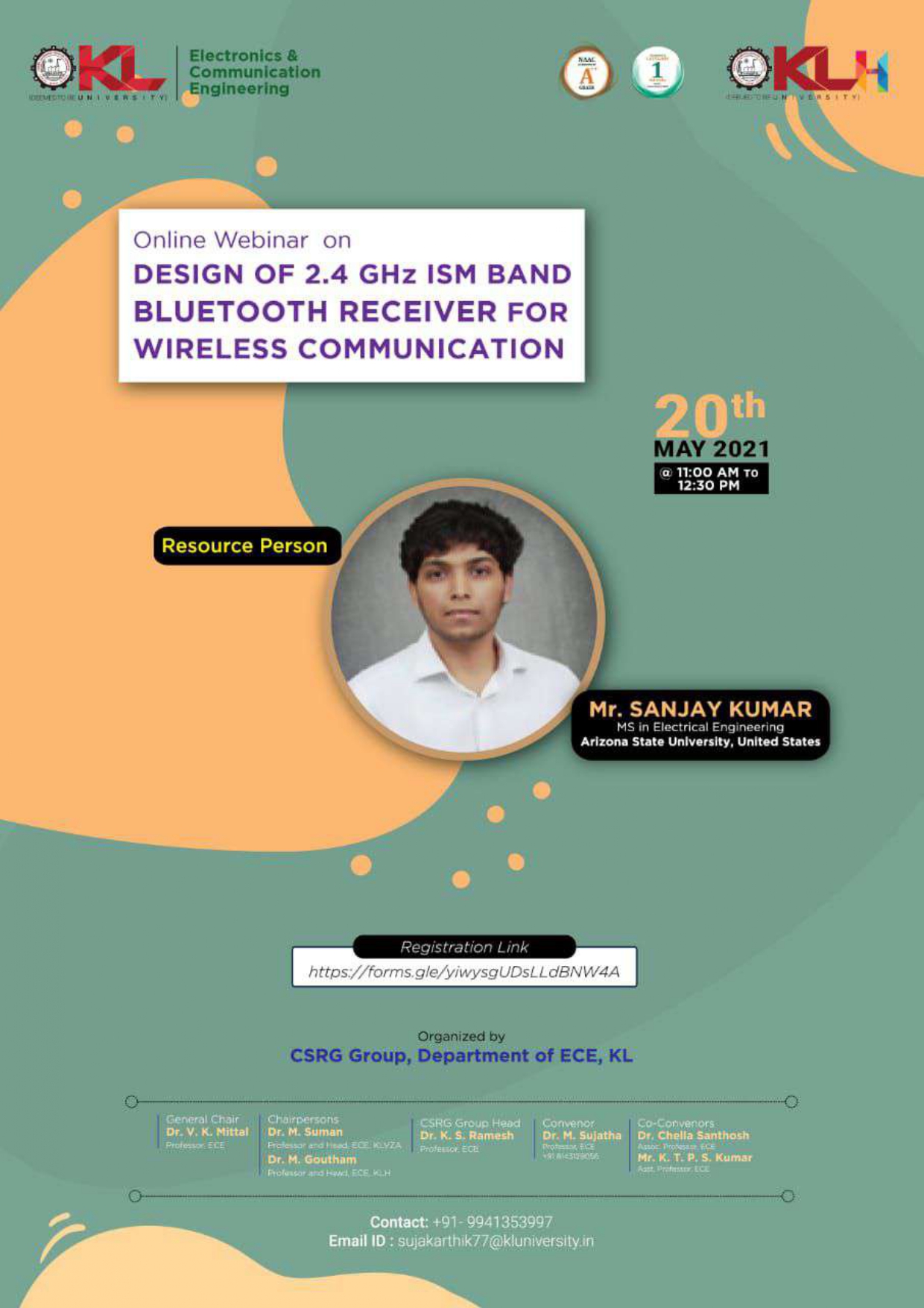  Online webinar on Design Of 2.4GHz ISM Band Bluetooth Receiver For Wireless Communication