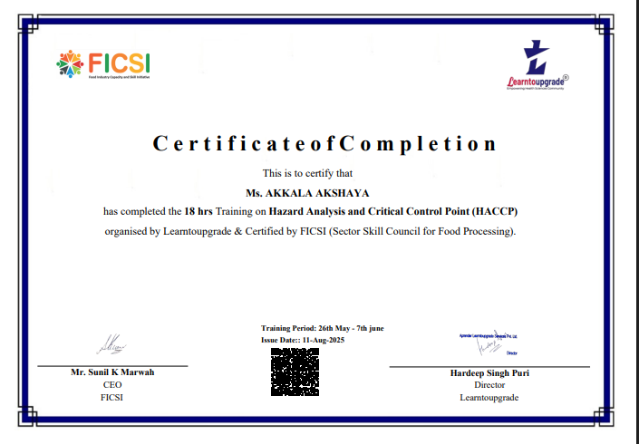 Akkala Akshaya Certificate