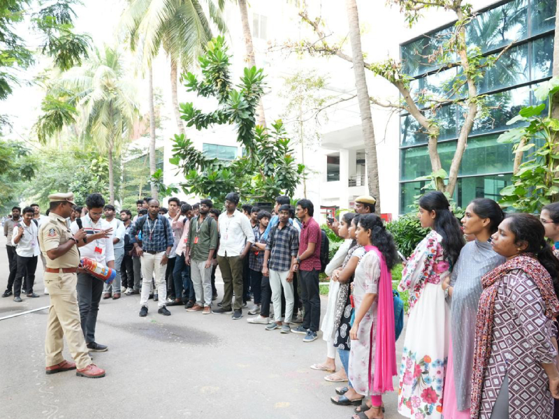 "K L Deemed to be University Hosts Fire Safety Mock Drill for SAC Students.