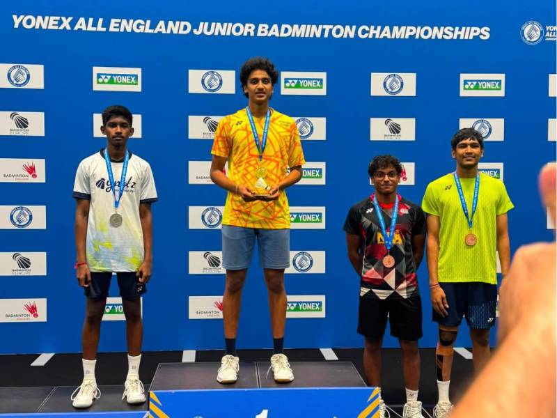 KLEF Student Sai Nachiketh Bhatraju Wins Gold at All England Junior Badminton Championships