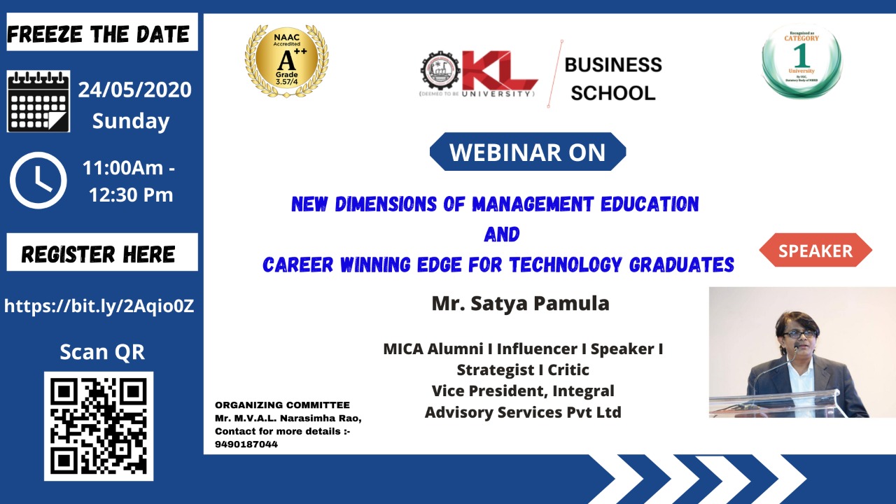 New Dimensions of Management Education and Career Winning edge for Technology Graduates