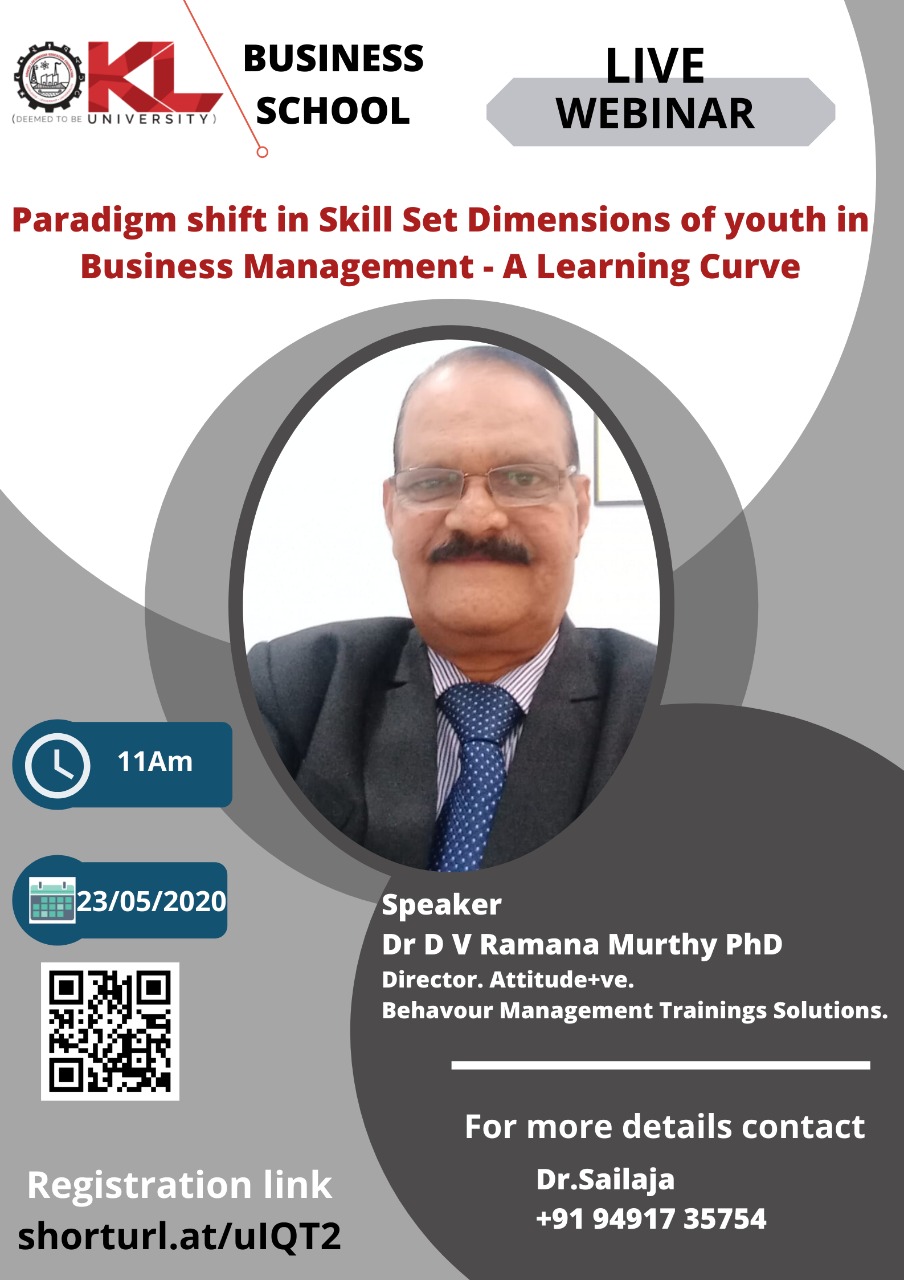 Paradigm shift in skill set Dimension of youth in Business Management- A Learning curve