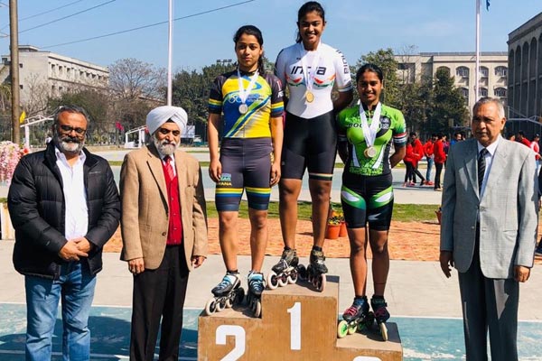 Ms. Battula Sri Vidya bagged Two Gold Medals in All India Inter University Roller Sports Championship