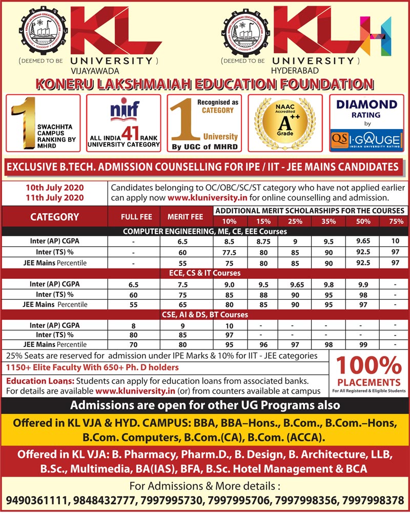 KLEEE 2020 Online Counselling Schedule