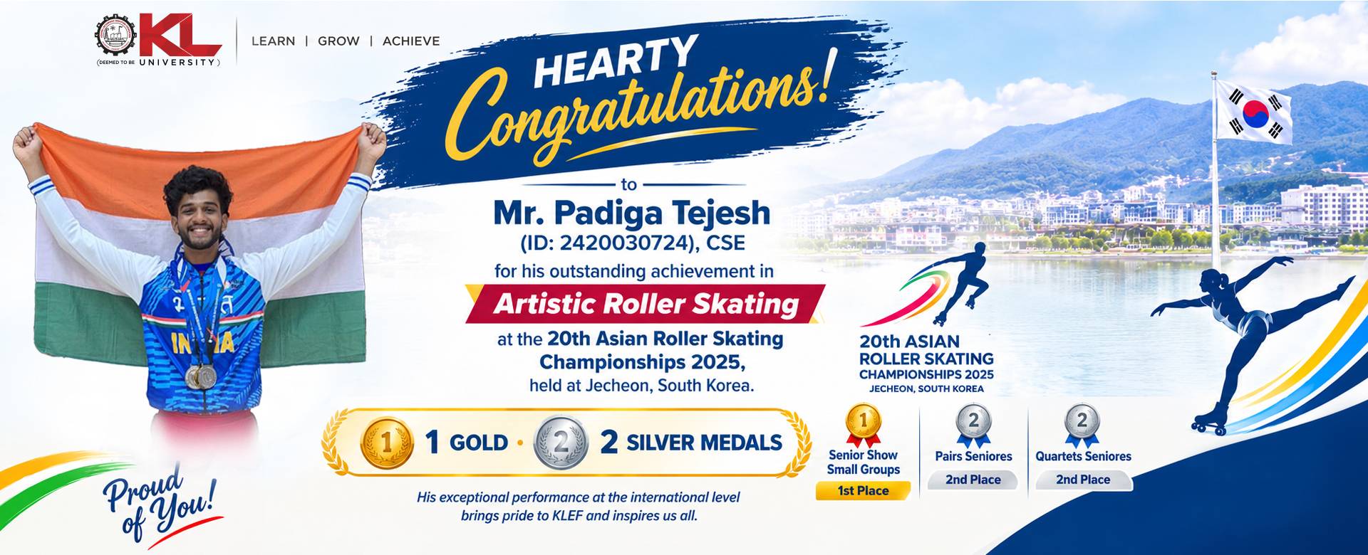 Artistic Roller Skating Achievement by Mr. Padiga Tejesh